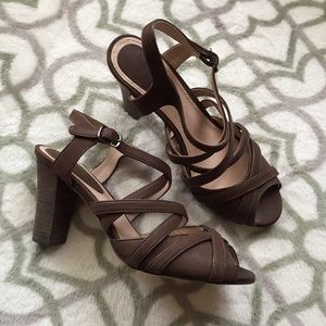 Martin + Osa Brown Strappy Sandals
